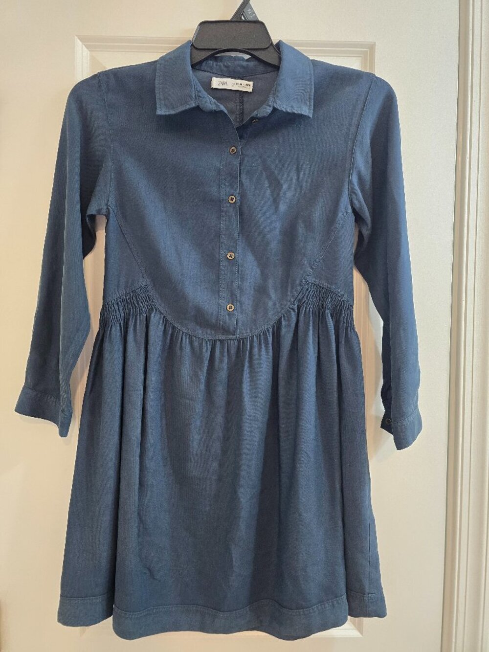 Zara Shirt Dress - Blue Navy Denim - Picture 2 of 7